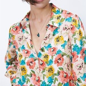 Zara Floral Button Down